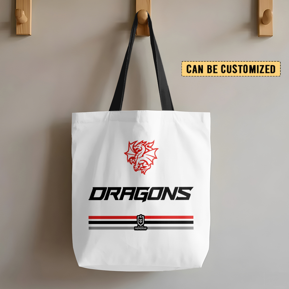 Auspiritmerch St. George Illawarra Dragons Personalized Tote Bags Gift For Fans