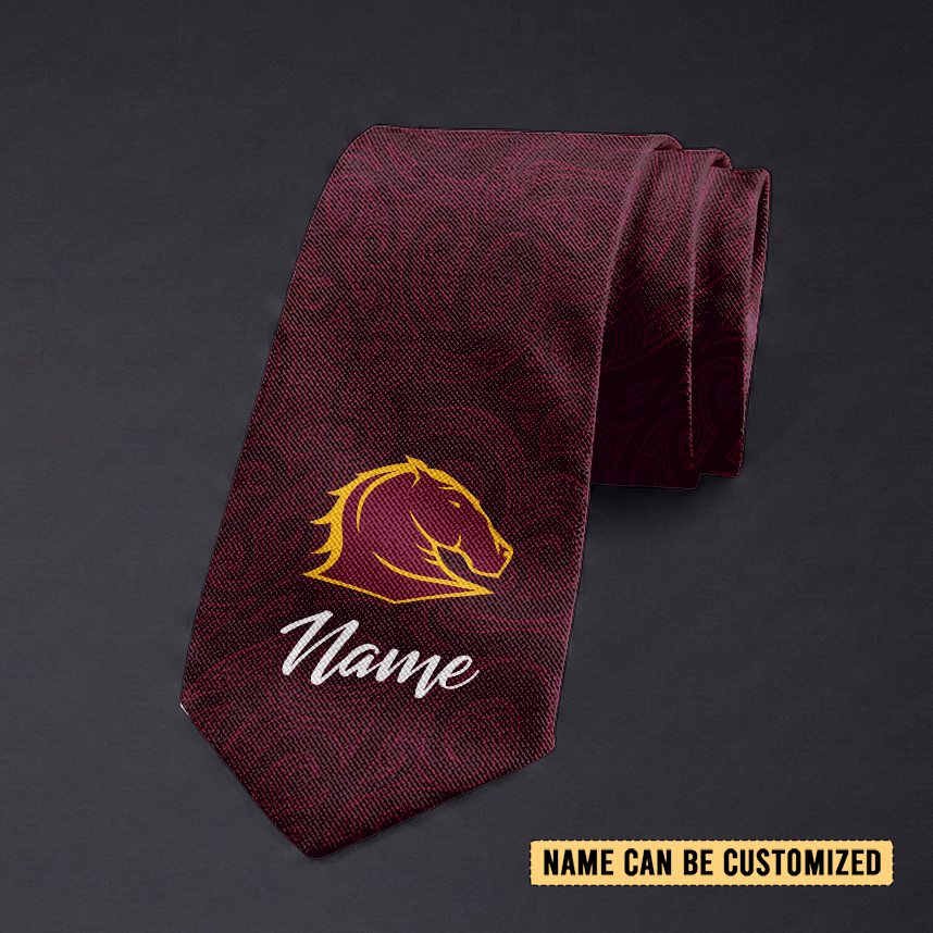 Auspiritmerch Brisbane Broncos Personalized Necktie Gifts For Fans