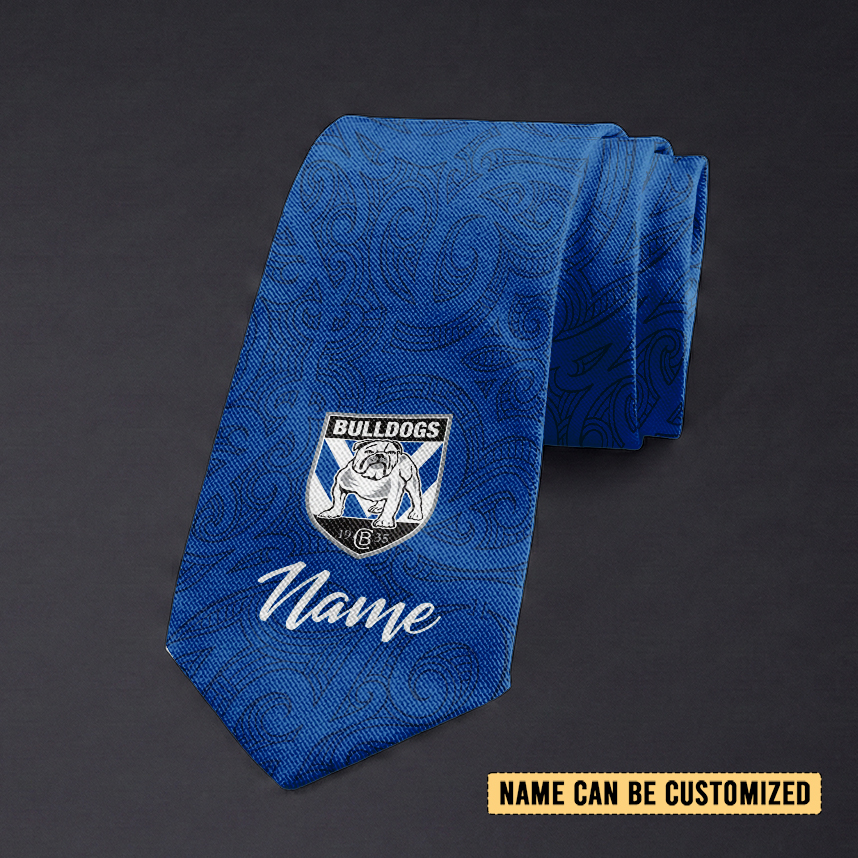 Auspiritmerch Canterbury-Bankstown Bulldogs Personalized Necktie Gifts For Fans