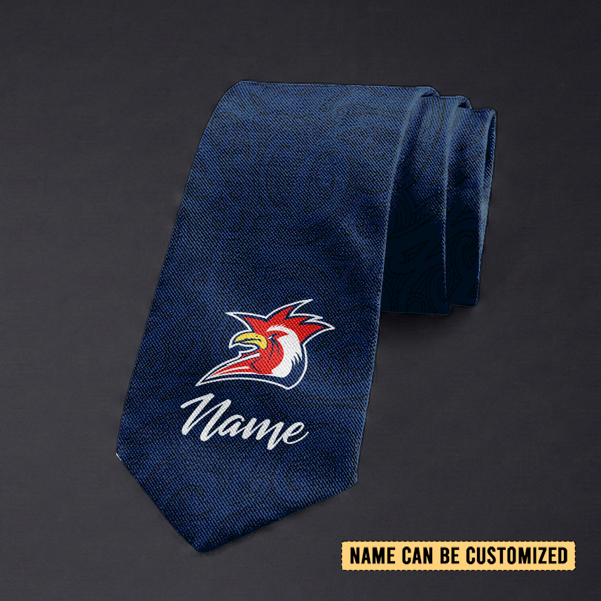 Auspiritmerch Sydney Roosters Personalized Necktie Gifts For Fans