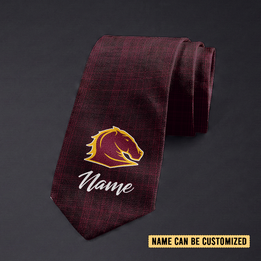 Auspiritmerch Brisbane Broncos Personalized Necktie Gifts For Fans