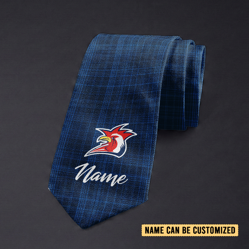Auspiritmerch Sydney Roosters Personalized Necktie Gifts For Fans