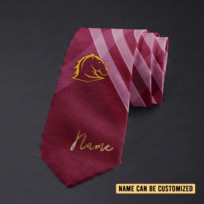 Auspiritmerch Brisbane Broncos Personalized Necktie Gifts For Fans