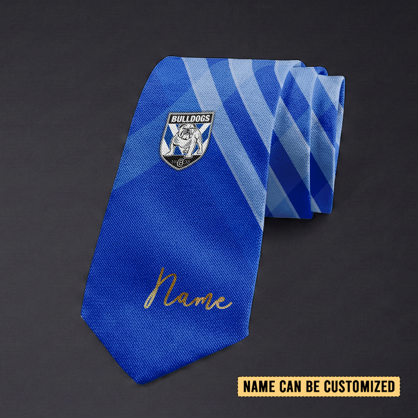 Auspiritmerch Canterbury-Bankstown Bulldogs Personalized Necktie Gifts For Fans