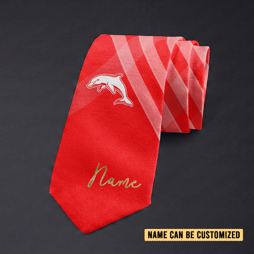 Auspiritmerch Dolphins Personalized Necktie Gifts For Fans