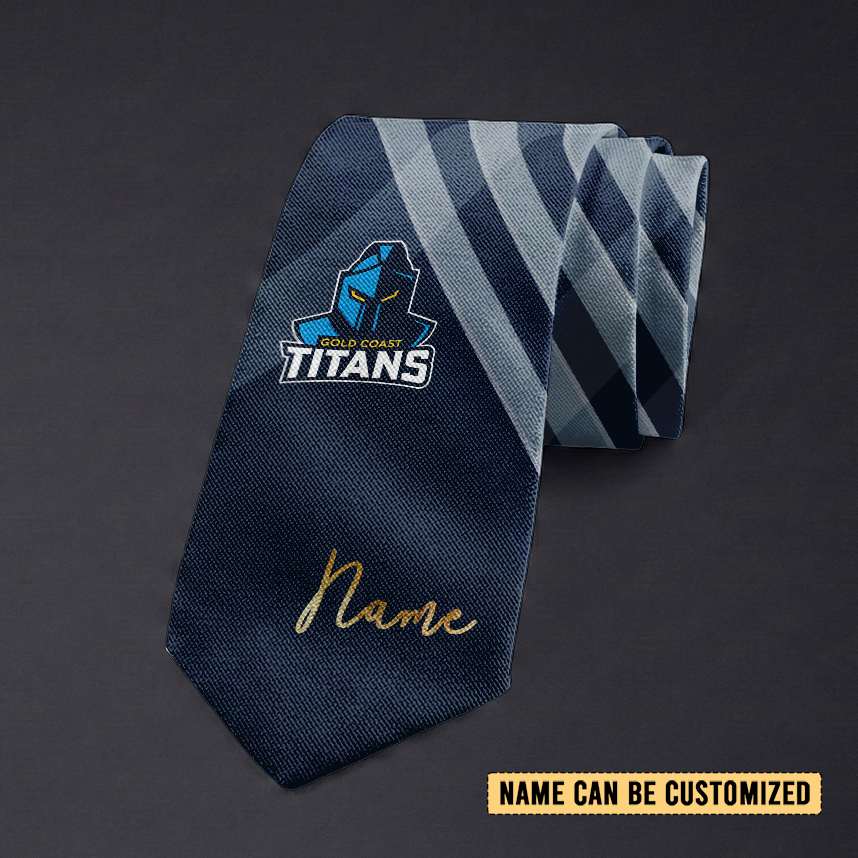 Auspiritmerch Gold Coast Titans Personalized Necktie Gifts For Fans