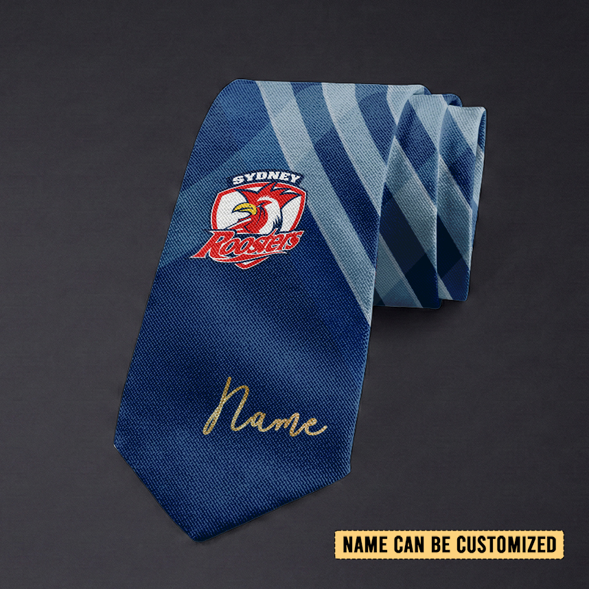 Auspiritmerch Sydney Roosters Personalized Necktie Gifts For Fans