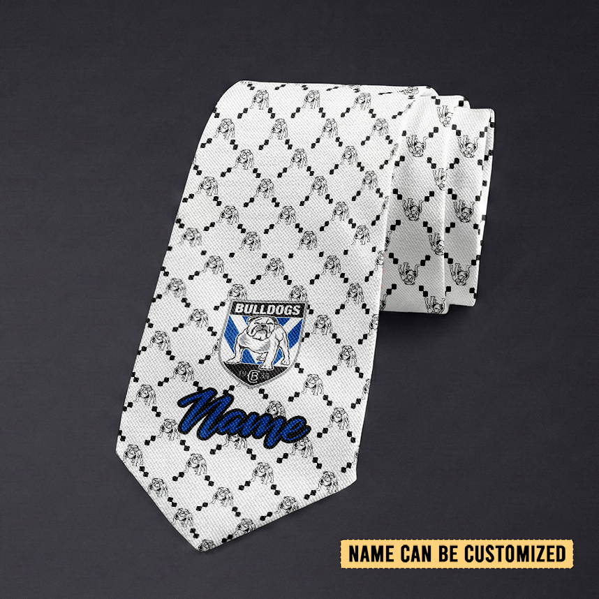 Auspiritmerch Canterbury-Bankstown Bulldogs Personalized Necktie Gifts For Fans