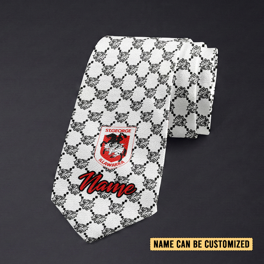Auspiritmerch St. George Illawarra Dragons Personalized Necktie Gifts For Fans