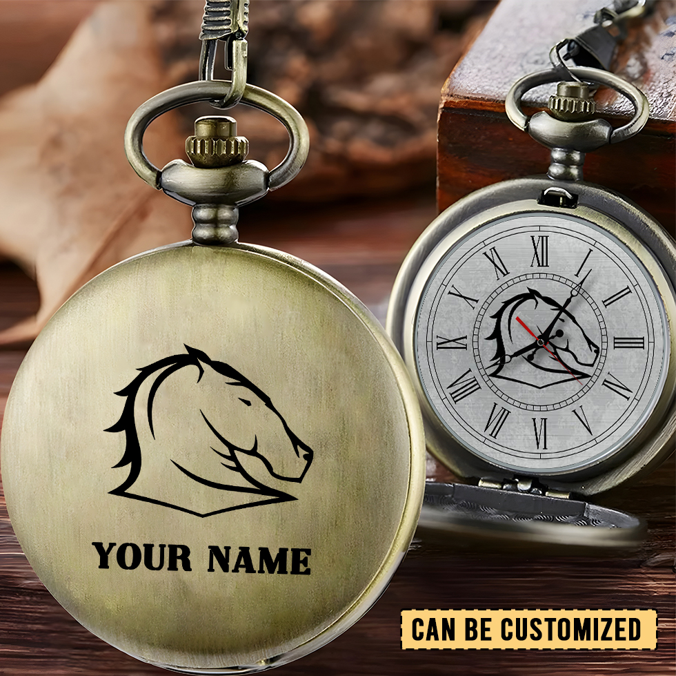 Auspiritmerch Brisbane Broncos Personalized Pocket Watch Gift For Fans