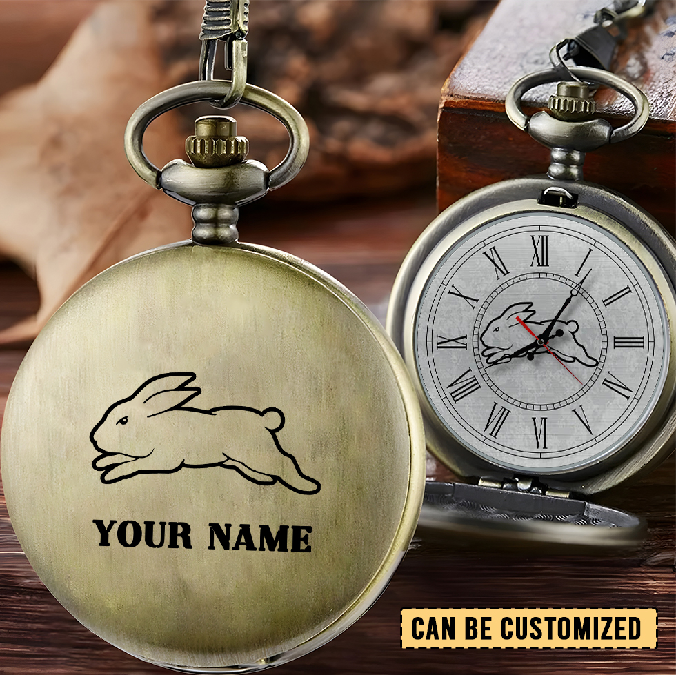 Auspiritmerch South Sydney Rabbitohs Personalized Pocket Watch Gift For Fans