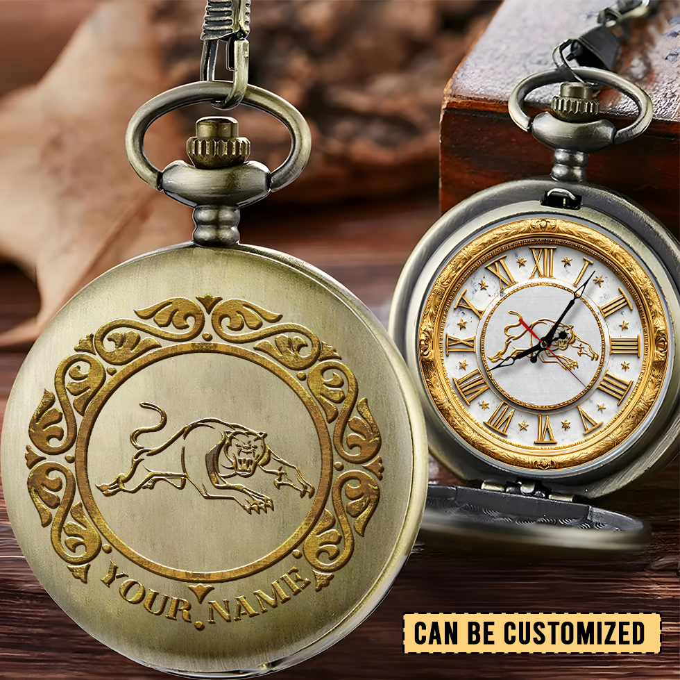 Auspiritmerch Penrith Panthers Personalized Pocket Watch Gift For Fans