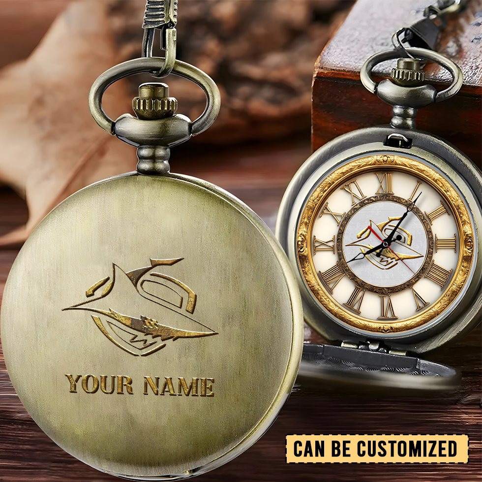 Auspiritmerch Cronulla-Sutherland Sharks Personalized Pocket Watch Gift For Fans