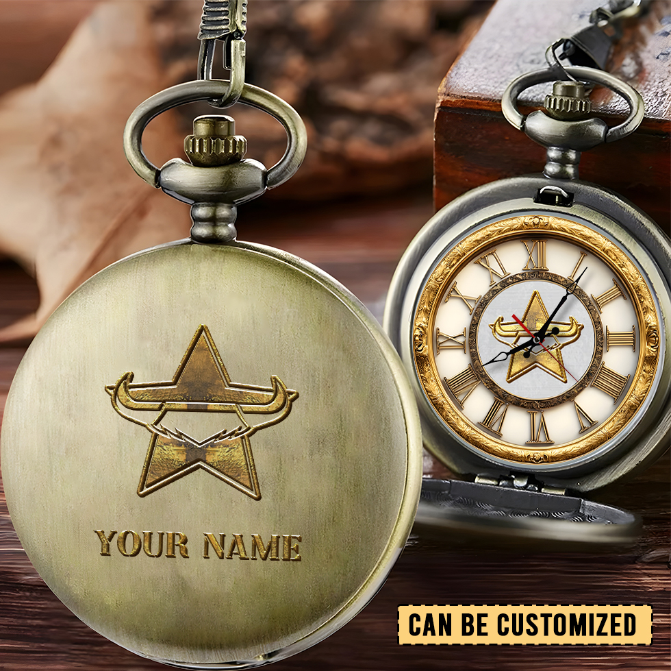 Auspiritmerch North Queensland Cowboys Personalized Pocket Watch Gift For Fans
