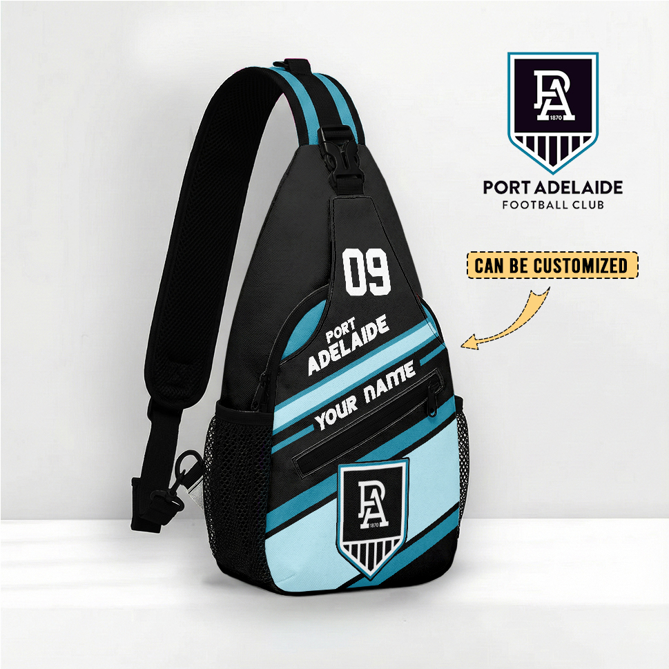 Auspiritmerch Port Adelaide Personalized Sling Bags Gift For Fans