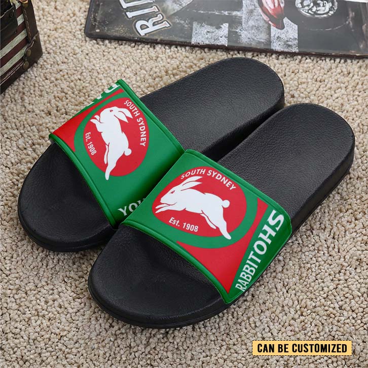 Auspiritmerch South Sydney Rabbitohs Personalized Sports Slippers Gift For Fans