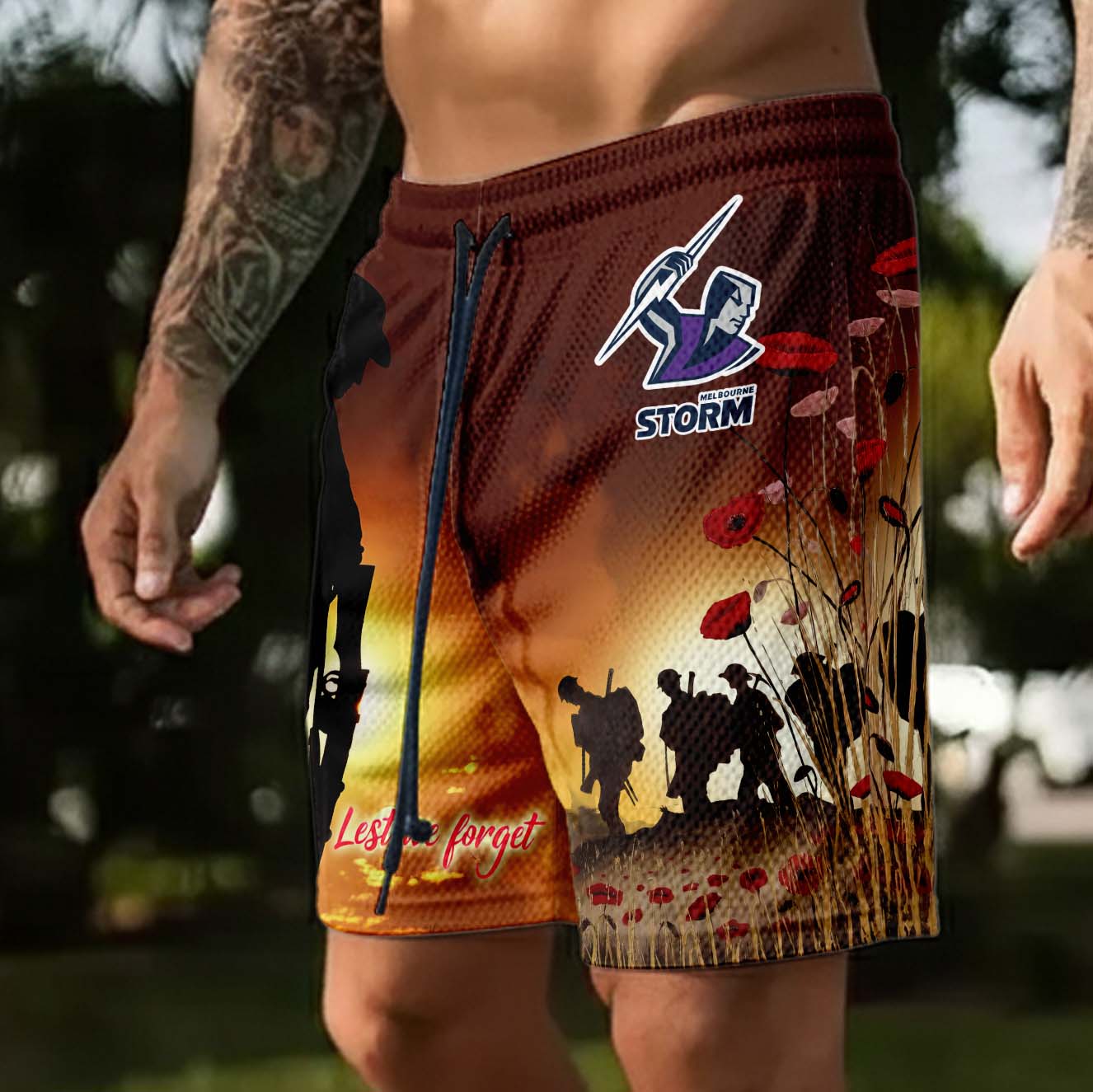 Auspiritmerch Melbourne Storm x Anzac Day Personalized Short Pants Gift For Fans