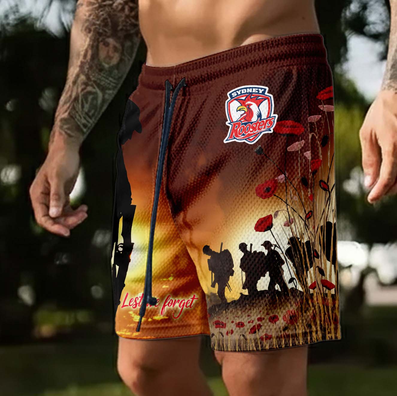 Auspiritmerch Sydney Roosters x Anzac Day Personalized Short Pants Gift For Fans