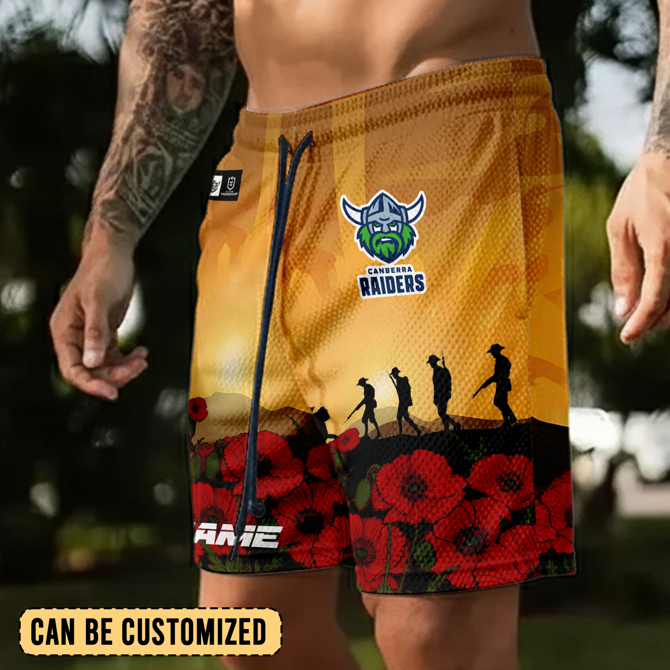 Auspiritmerch Canberra Raiders x Anzac Day Personalized Short Pants Gift For Fans
