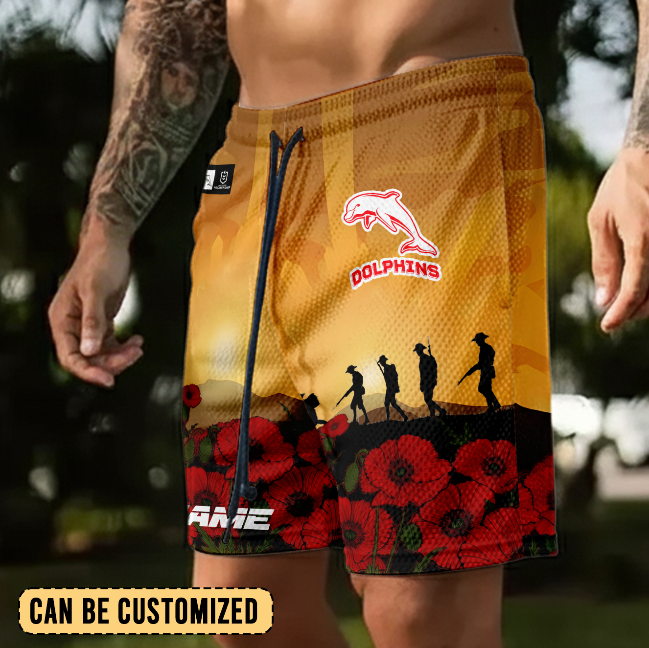 Auspiritmerch Dolphins x Anzac Day Personalized Short Pants Gift For Fans
