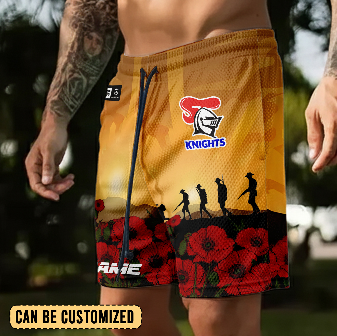 Auspiritmerch Newcastle Knights x Anzac Day Personalized Short Pants Gift For Fans