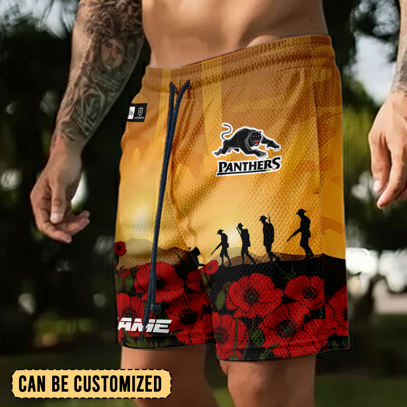 Auspiritmerch Penrith Panthers x Anzac Day Personalized Short Pants Gift For Fans