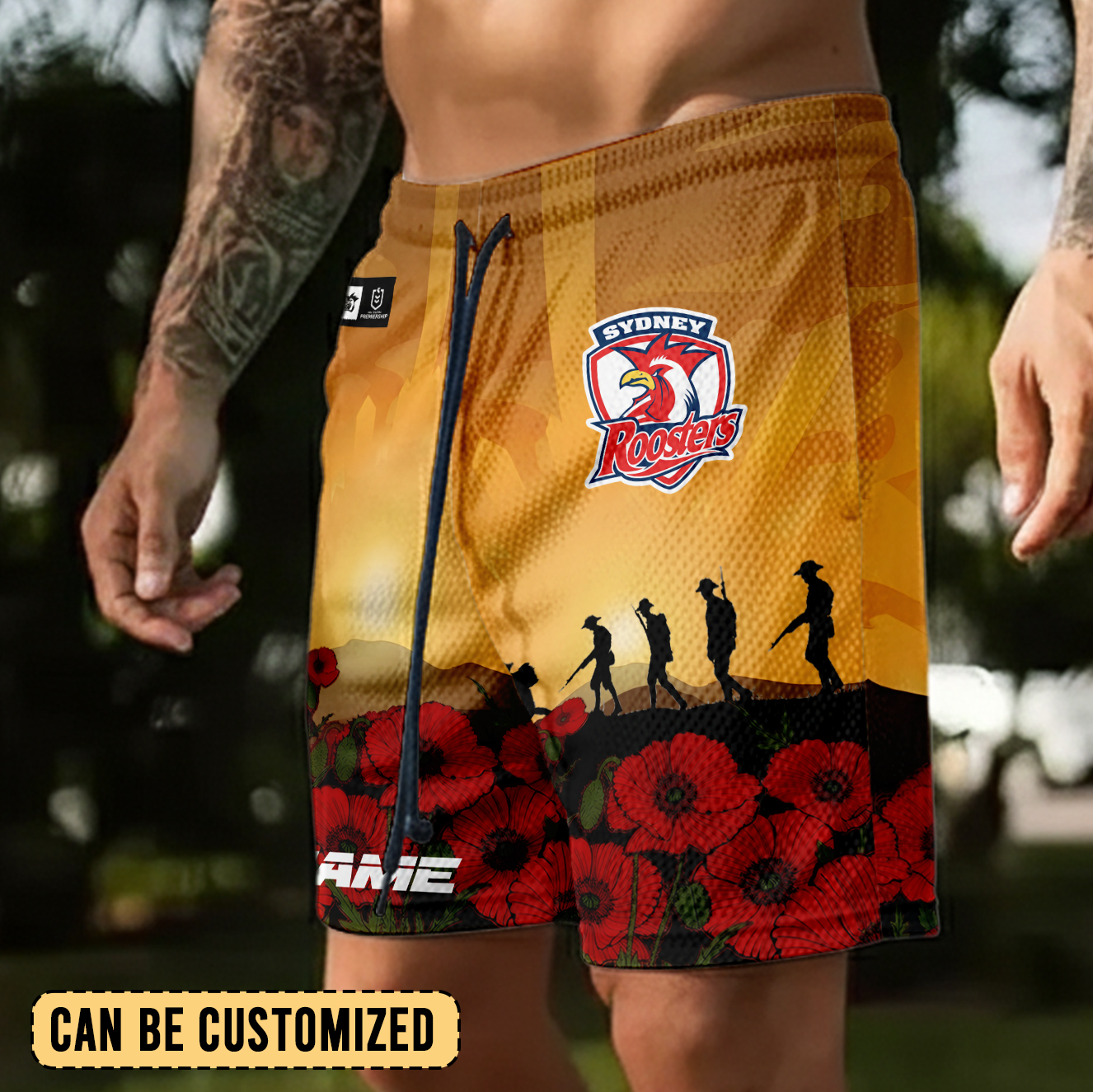 Auspiritmerch Sydney Roosters x Anzac Day Personalized Short Pants Gift For Fans