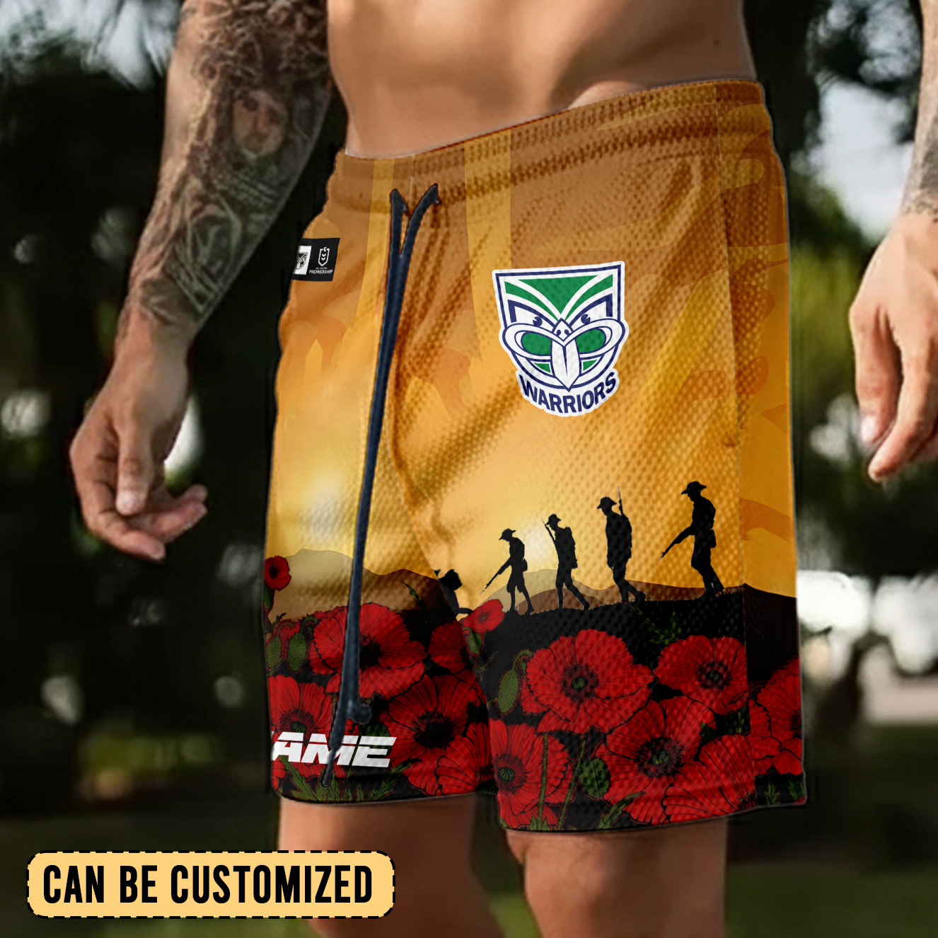 Auspiritmerch New Zealand Warriors x Anzac Day Personalized Short Pants Gift For Fans