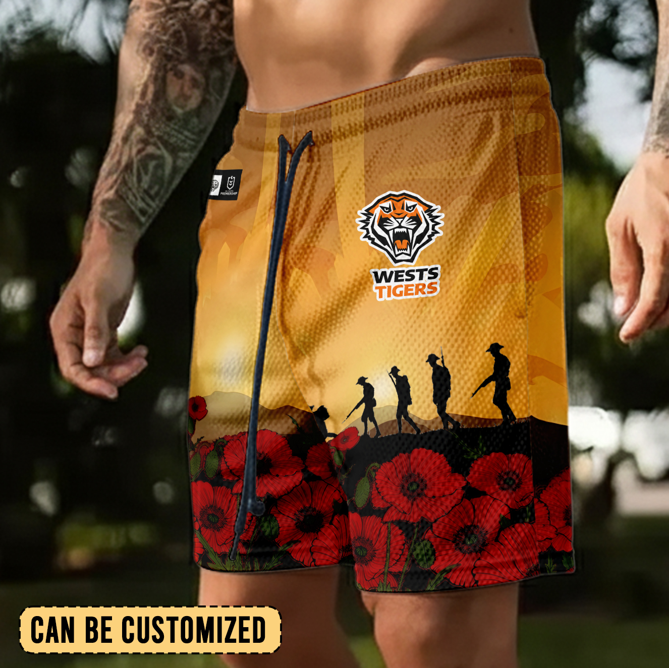 Auspiritmerch Wests Tigers x Anzac Day Personalized Short Pants Gift For Fans