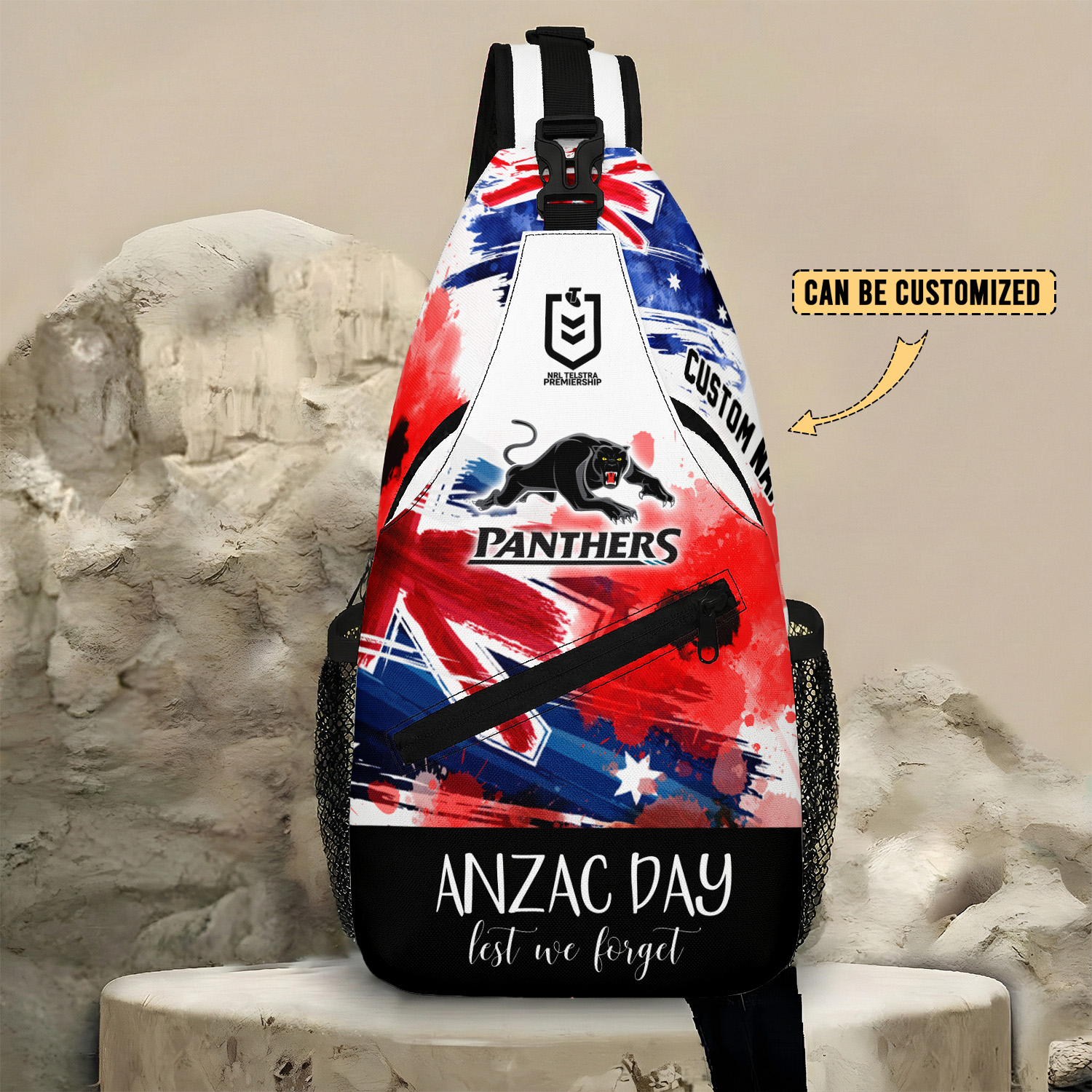 Auspiritmerch Penrith Panthers x Anzac Day Personalized Sling Bags Gift For Fans