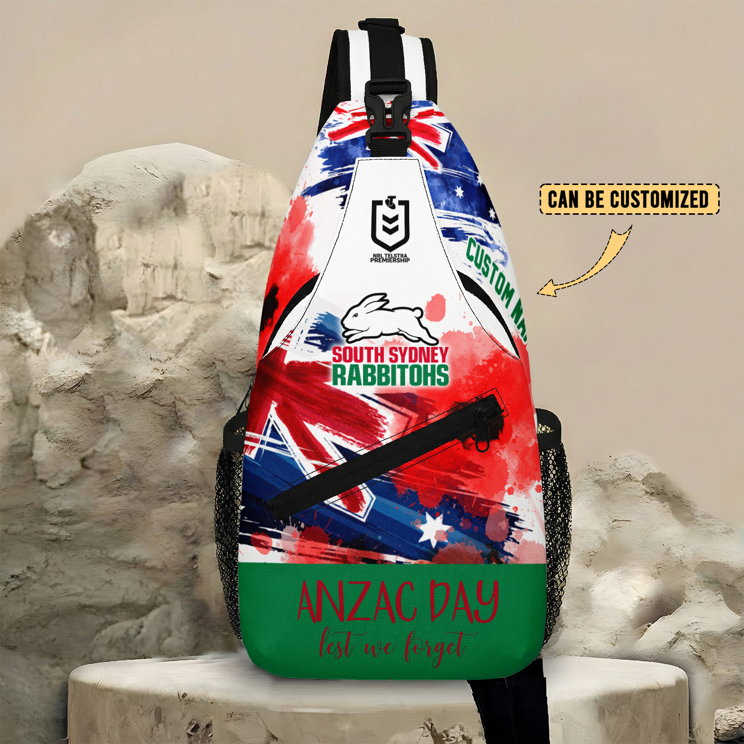 Auspiritmerch South Sydney Rabbitohs x Anzac Day Personalized Sling Bags Gift For Fans