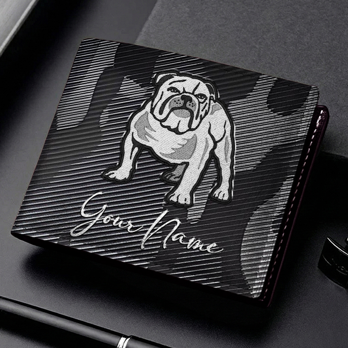 Auspiritmerch Canterbury-Bankstown Bulldogs Personalized Leather Wallet Gift For Fans