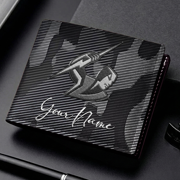 Auspiritmerch Melbourne Storm Personalized Leather Wallet Gift For Fans