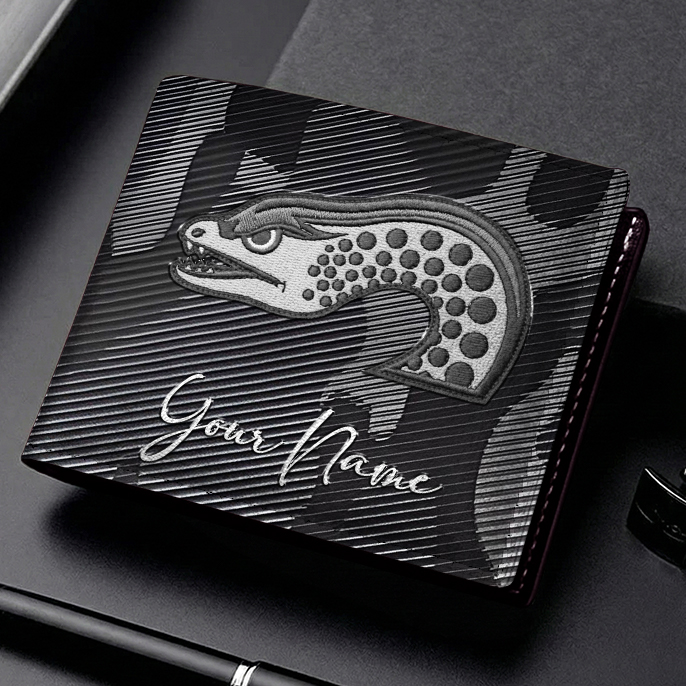 Auspiritmerch Parramatta Eels Personalized Leather Wallet Gift For Fans