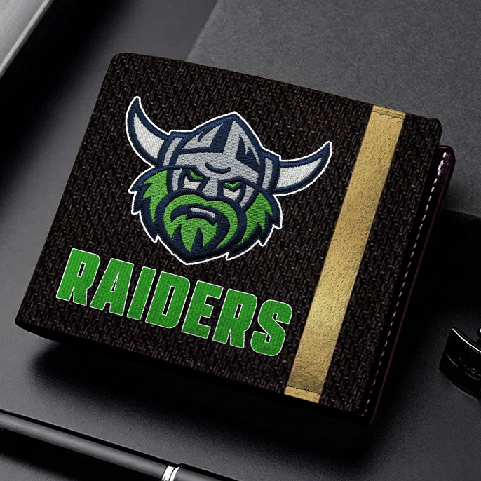 Auspiritmerch Canberra Raiders Personalized Leather Wallet Gift For Fans