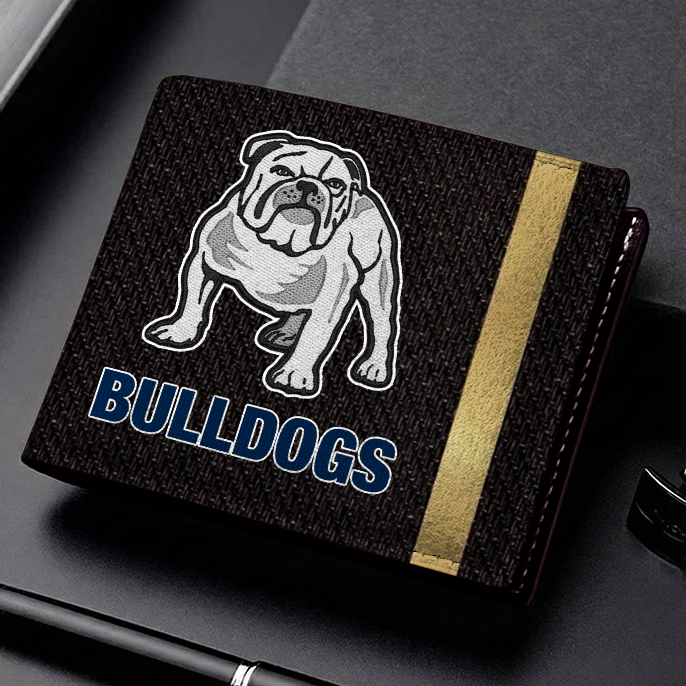 Auspiritmerch Canterbury-Bankstown Bulldogs Personalized Leather Wallet Gift For Fans
