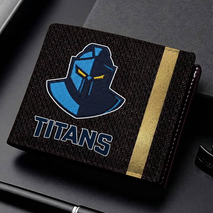 Auspiritmerch Gold Coast Titans Personalized Leather Wallet Gift For Fans