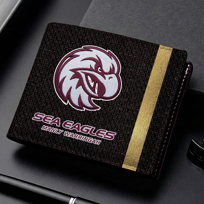 Auspiritmerch Manly Warringah Sea Eagles Personalized Leather Wallet Gift For Fans