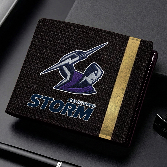Auspiritmerch Melbourne Storm Personalized Leather Wallet Gift For Fans