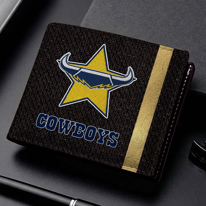 Auspiritmerch North Queensland Cowboys Personalized Leather Wallet Gift For Fans