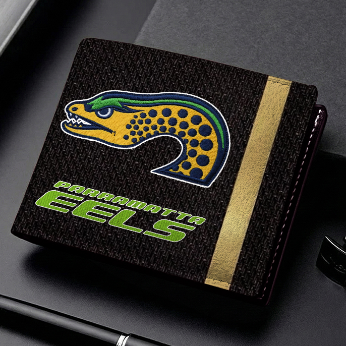 Auspiritmerch Parramatta Eels Personalized Leather Wallet Gift For Fans
