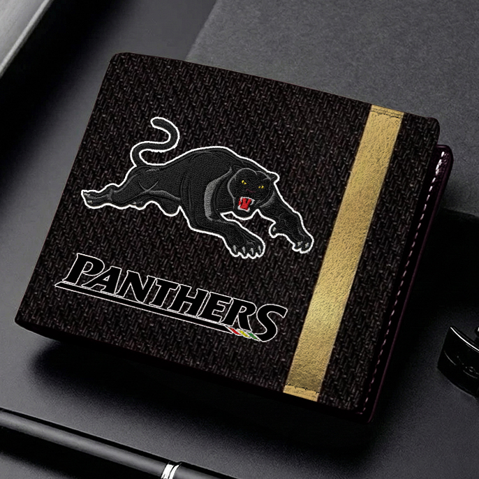 Auspiritmerch Penrith Panthers Personalized Leather Wallet Gift For Fans