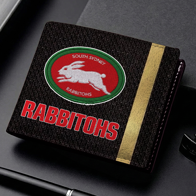 Auspiritmerch South Sydney Rabbitohs Personalized Leather Wallet Gift For Fans