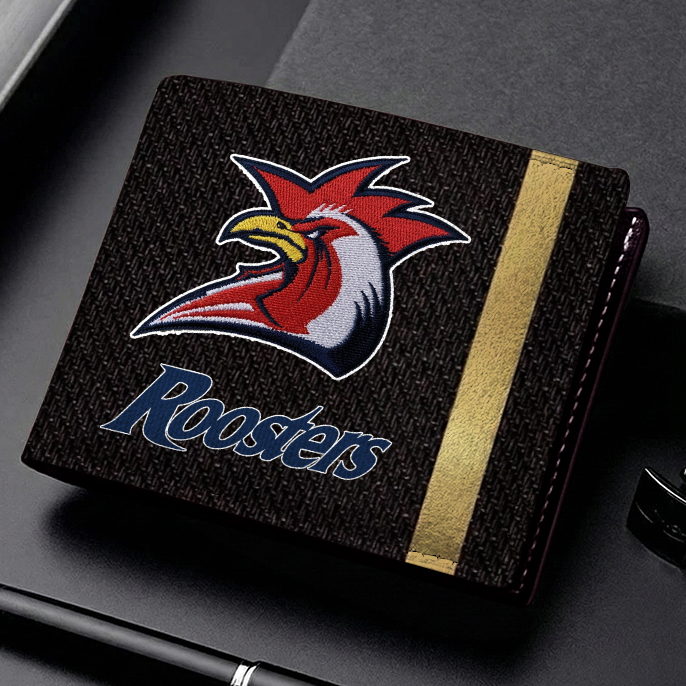 Auspiritmerch Sydney Roosters Personalized Leather Wallet Gift For Fans