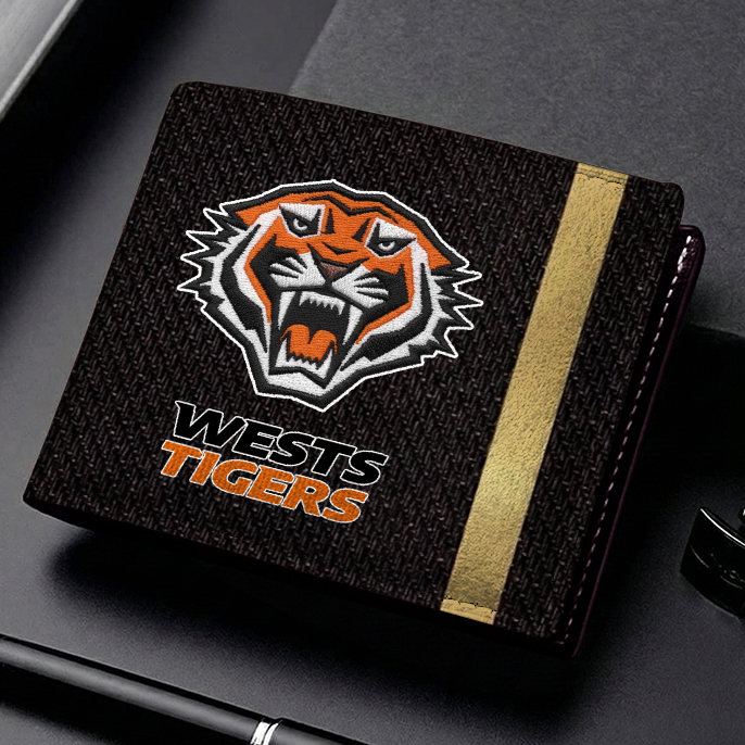 Auspiritmerch Wests Tigers Personalized Leather Wallet Gift For Fans