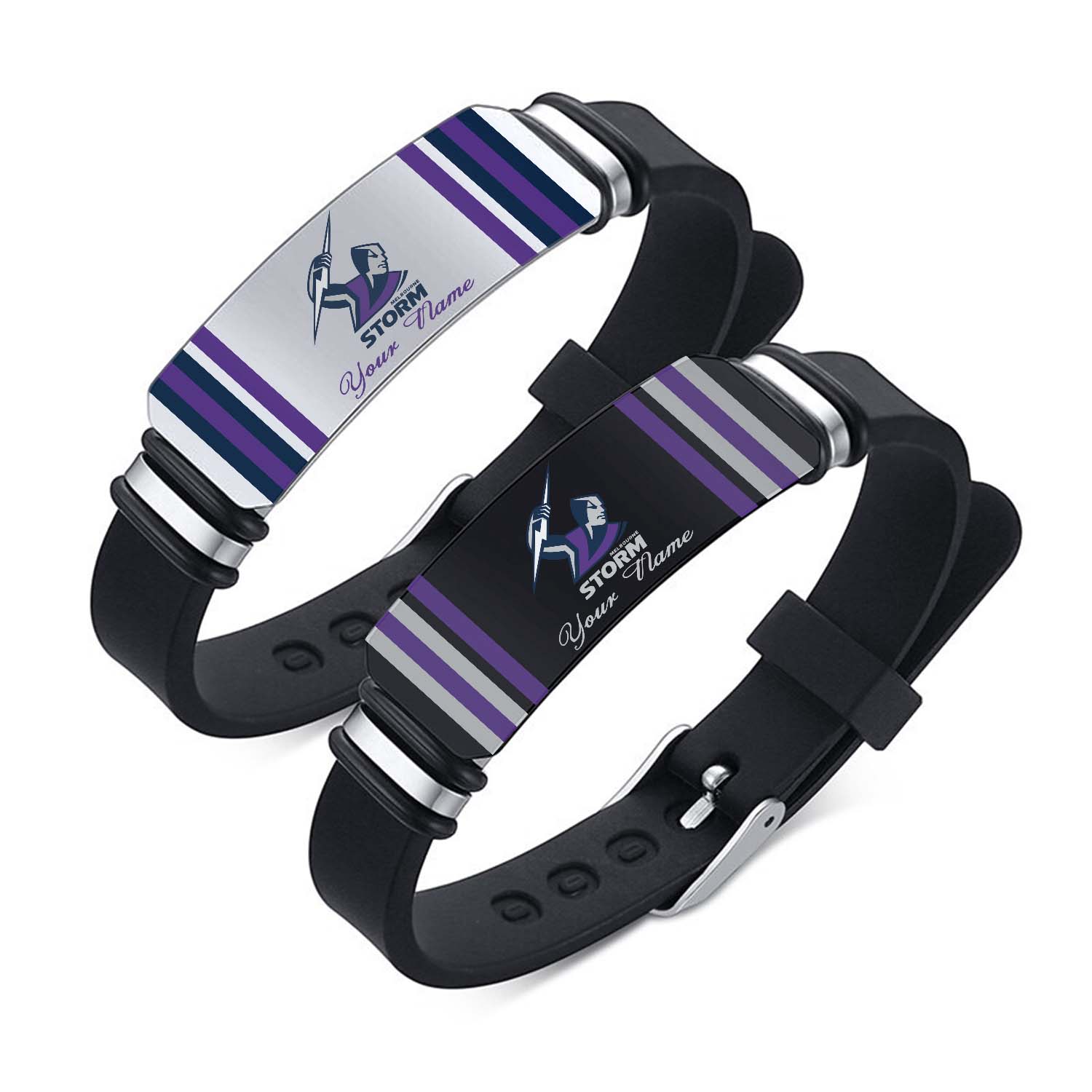 Auspiritmerch Melbourne Storm Personalized Steel Silicone Bracelet Gift For Fans