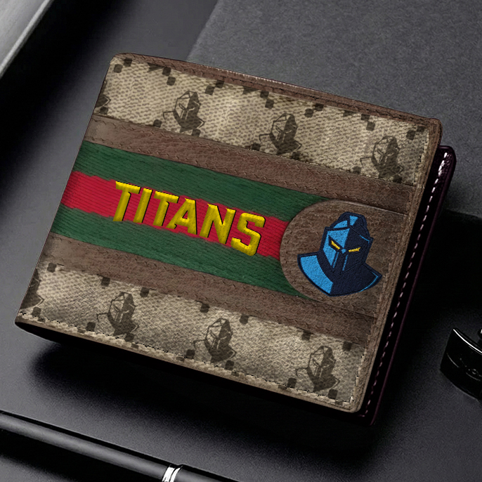 Auspiritmerch Gold Coast Titans Personalized Leather Wallet Gift For Fans