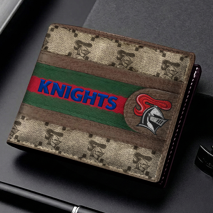 Auspiritmerch Newcastle Knights Personalized Leather Wallet Gift For Fans