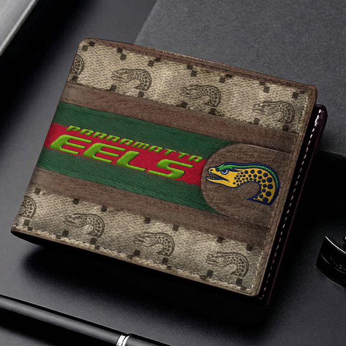 Auspiritmerch Parramatta Eels Personalized Leather Wallet Gift For Fans