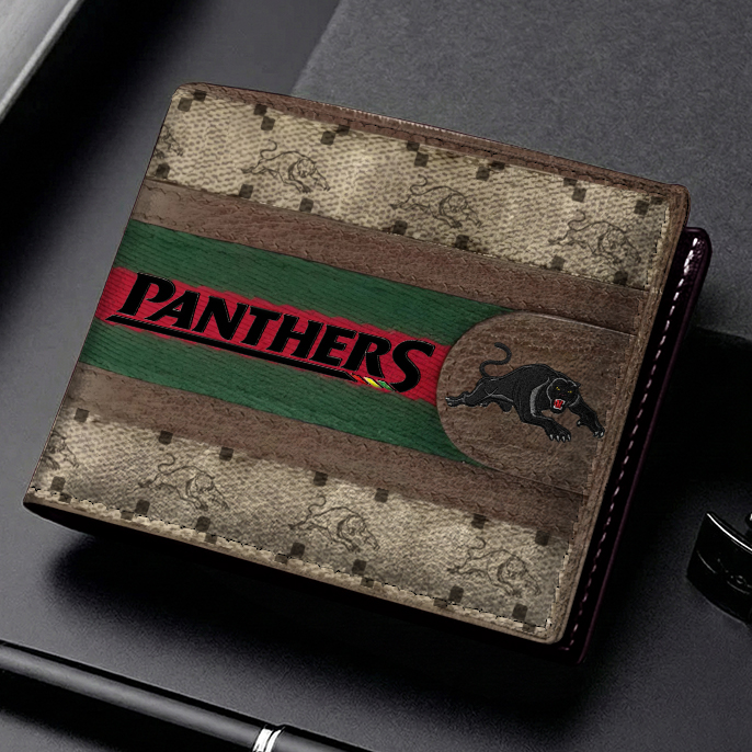 Auspiritmerch Penrith Panthers Personalized Leather Wallet Gift For Fans